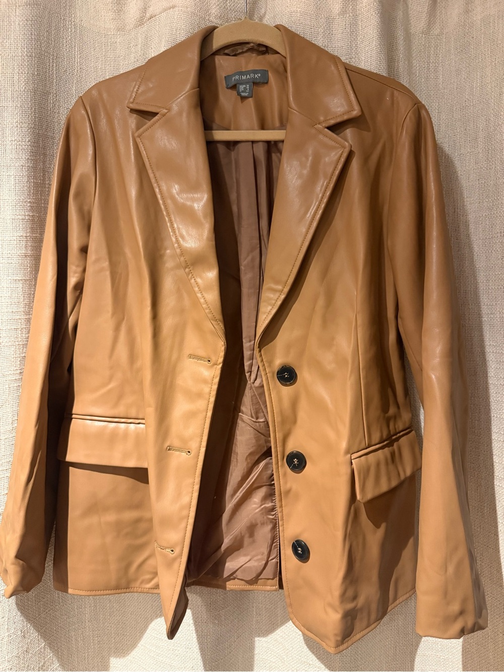 Primark Camel Faux Leather Blazer Jacket